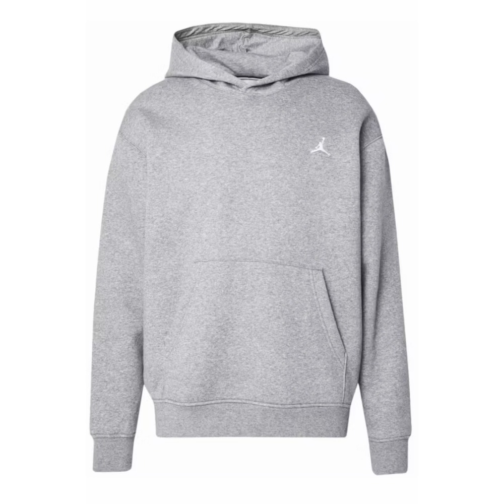 Men's Size Large - Nike Jordan Brooklyn Fleece Hoodie Grey Heather FV7281-050 - Picture 2 of 7